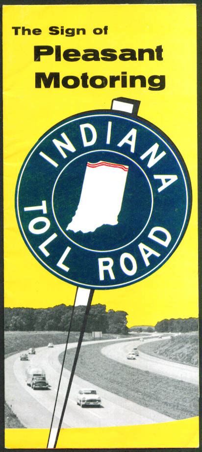 Indiana Toll Road Map And Folder 1962