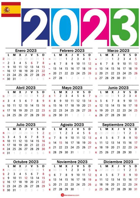 calendario 2023 con días festivos almanaques para imprimir calendario para imprimir gratis