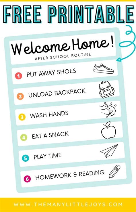 How To Create A Simple After School Routine Free Printable Checklist