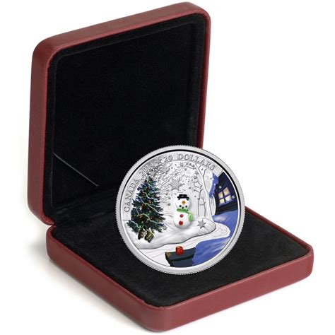 2014 Canada 20 Venetian Glass Snowman 1 Oz Fine Silver Coin