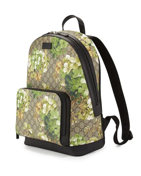 Gucci Gg Blooms Canvas Backpack In Blue Lyst Backpacks Gucci Bag