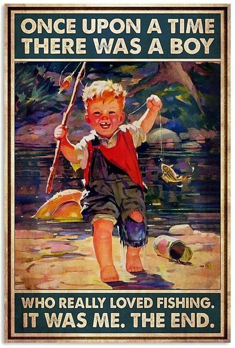 Once Upon A Time There Was A Boy Who Really Loved Fishing Home Canvas