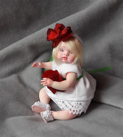 Ooak Art Mini Reborn Doll Blonde Hair Kovalevadoll Tiny Silicone