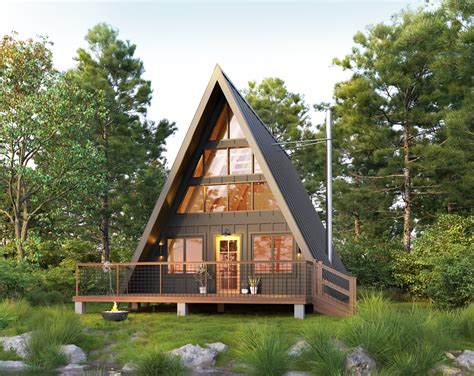 Modern A Frame Cabin Architectural Plans Custom 24 X Etsy Canada