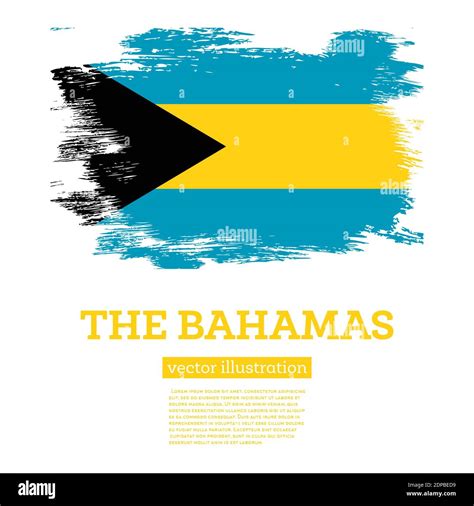 The Bahamas Flag With Brush Strokes Vector Illustration Independence Day Stock Vector Image