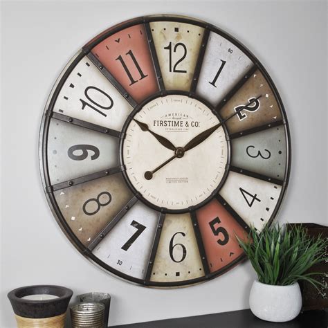 Firstime And Co Color Motif Farmhouse Wall Clock Multi Color 27 In