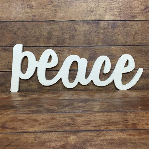 Peace Word Sign Medium And Large Sizes Available 25 Colors