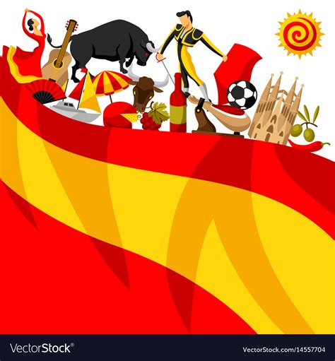 Spain Background Design Spanish Traditional Vector Image