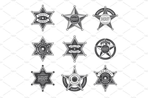 Sheriff Stars Badges Western Star Star Badge Sheriff Star Badge