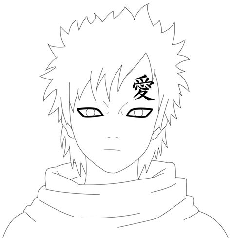 Gaara Lineart Nw Project By Cruzerblade On Deviantart