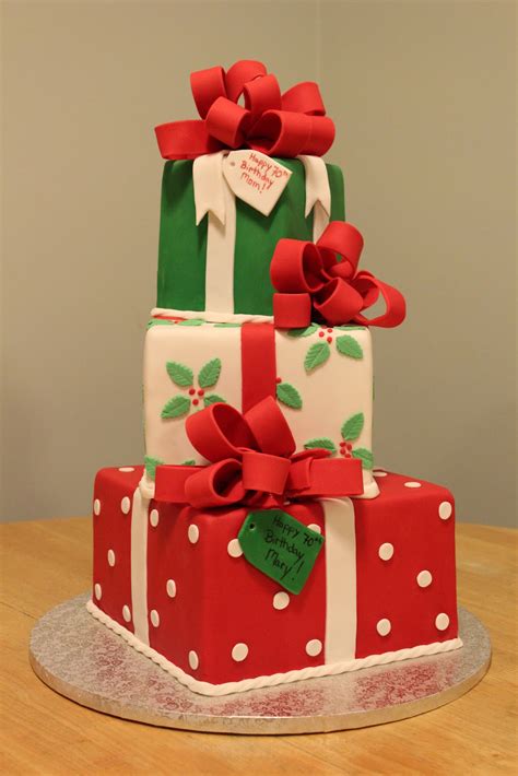 Write your name on this beautiful christmas birthday cake with name edit image to wish merry christmas in a heart touching way. The Red-Headed Baker: Christmas Present Box Cake