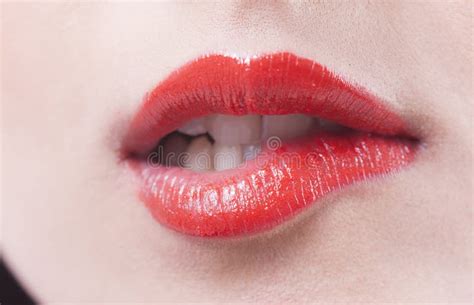 Red Lips Biting Stock Image Image Of Biting Gorgeous 30152269