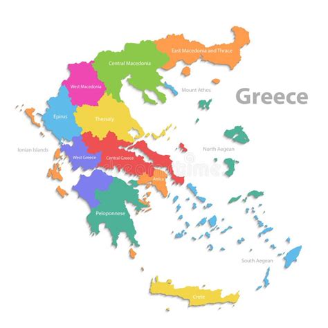 Mapa De Grécia Mapa Detalhado Político Novo Regiões Individuais