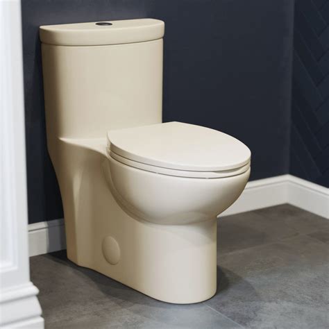 Sublime One Piece Elongated Dual Flush Toilet In Bisque 1116 Gpf