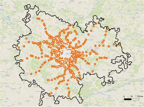1000 M Catchment Areas Of Mrt Stations In Orange In Paris Functional