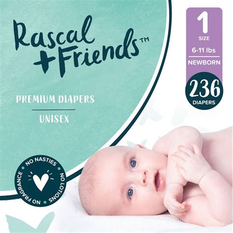 Rascal Friends Premium Diapers Size 1 236 Count