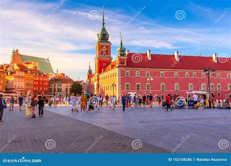 Warsaw Capital Of Poland Castle Square Sunset Editorial Photo Image