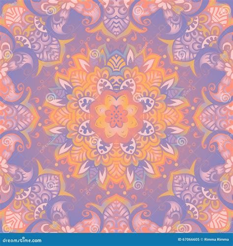 Beautiful Delicate Mandala Vector Pastel Color Background