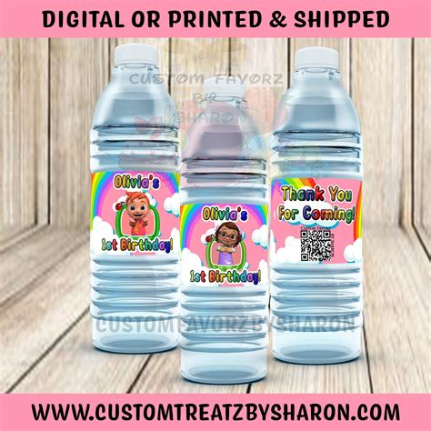 Cocomelon Water Labels Cocomelon Party Cocomelon Favors Etsy