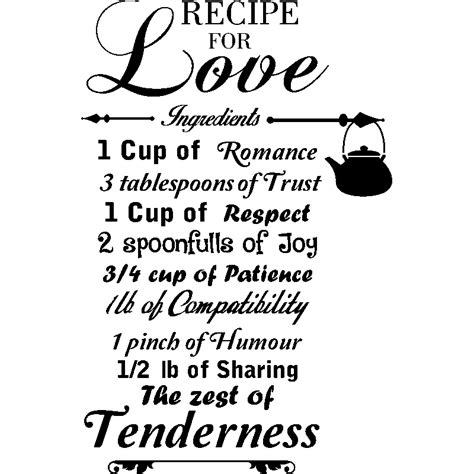 Wandtattoo Recipe For Love Wandtattoos Wandtatoos Feier Wandtattoos Valentine Ambiance Sticker