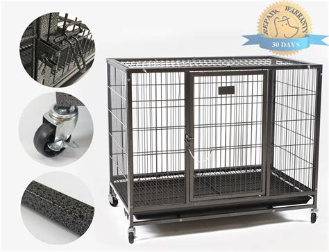 Homey Pet 37 Inch Stackable Strong Heavy Duty Metal Dog Cage Crate