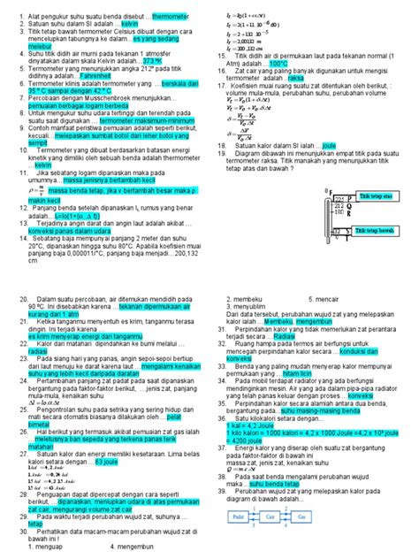 Soal Ulangan Ipa Kelas 7 Suhu Dan Perubahannya Pdf Inti Pendidikan