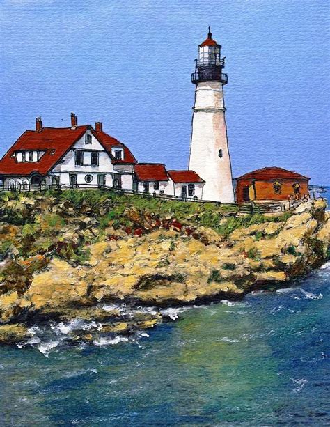 Portland Head Light House Painting By Randy Sprout Fine Art America