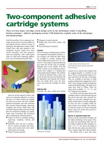 Two Component Adhesive Cartridge Systems Efd Pdf Catalogs