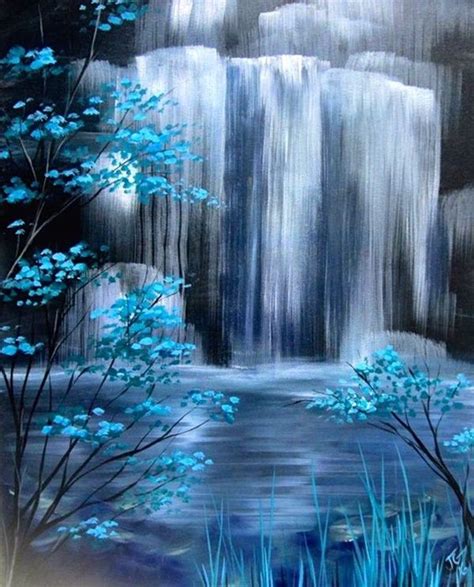 60 Easy And Simple Landscape Painting Ideas Waterfall Paintings