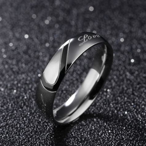 When you are with me, it feels better. Engravable Matching Heart Couple Rings In Stainless Steel ...