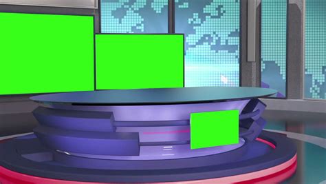 Virtual Set Background For Green Screen News Royalty