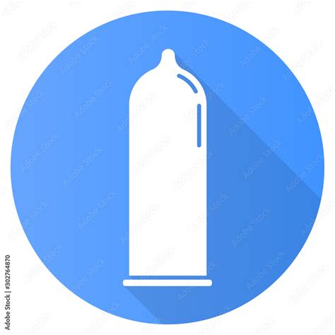 Contraceptive Blue Flat Design Long Shadow Glyph Icon Male Latex