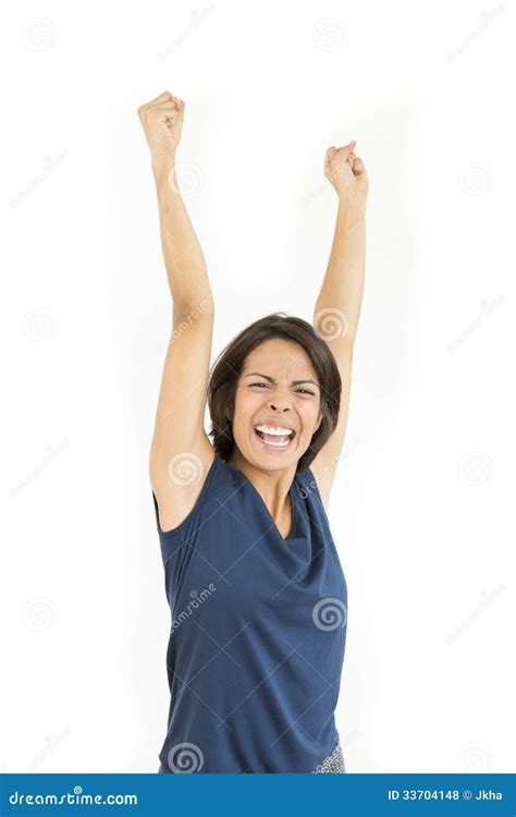 Beautiful Young Woman Cheering Stock Photo Image Of Lady European