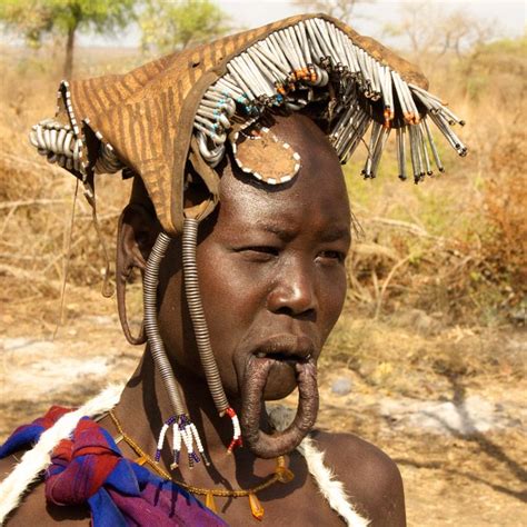 Traditional Mursi Women With Lip Plates