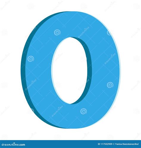 Blue Number Zero Stock Vector Illustration Of Graphic 117552909