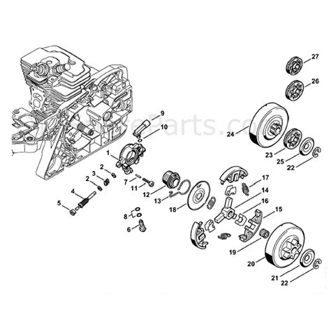 Stihl Ms 391 Chainsaw Ms391 Parts Diagram Oil Pump