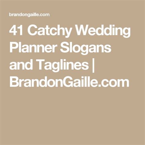 Catchy Wedding Planner Slogans And Taglines Business Slogans