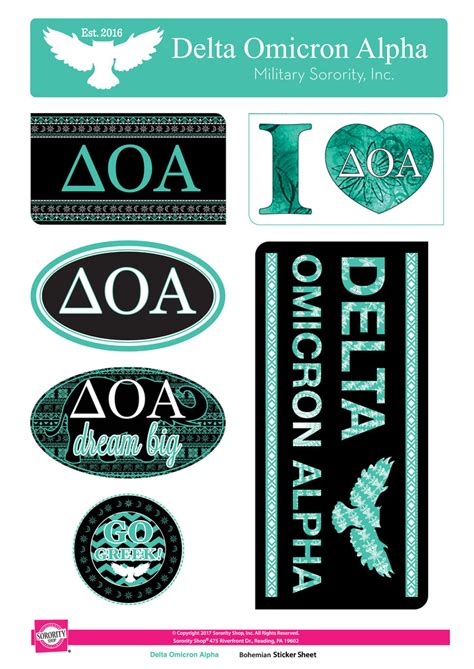 Delta Omicron Alpha Marble Sticker Sheet Sororityshop