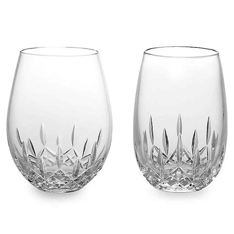 waterford® lismore nouveau stemless crystal wine glasses bed bath and beyond
