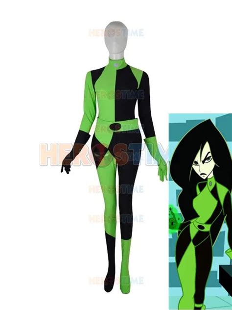 Super Villain Kim Possible Shego Cosplay Costume Halloween Costume Lycra Spandex Zentai Suit
