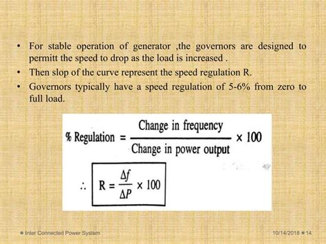 Inter Connected Power Systemturbine Speed Governing Mechanism