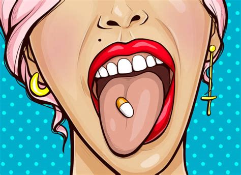 Lay Down In The Mouth Tablet Illustrations Royalty Free Vector