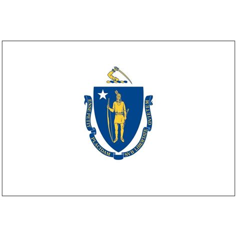 Massachusetts State Flag Flagpole Man