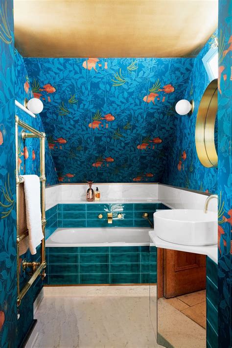 Decorative ceiling ideas for home and business. Aim high with a statement ceiling | Bathroom wallpaper ...