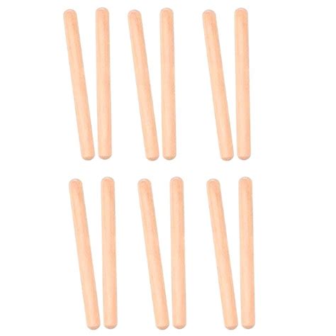 6 Pairs Wood Claves Musical Percussion Instrument Rhythm Sticks
