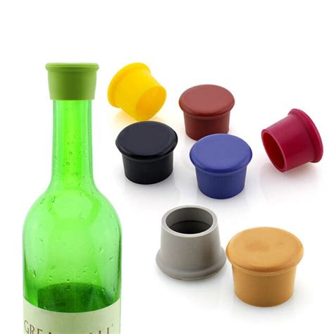 8pack Assorted Colors Silicone Wine Bottle Cap Stopper Reusable Beer