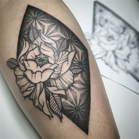 Tattoo Uploaded By Rodrigo Tanigutti • Dotwork Geometrico Com Peonia