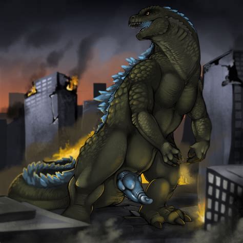 Rule 34 2014 Building City Fire Godzilla Godzilla Series Kaiju Male