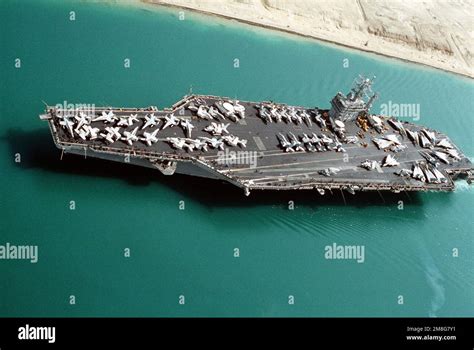 the nuclear powered aircraft carrier uss dwight d eisenhower cvn 69 as it transits the canal