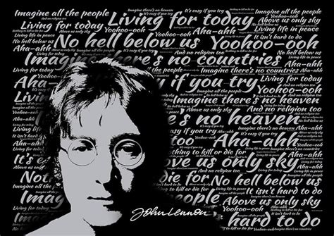 John Lennon Imagine Lyrics Poster Pop Star Legend Superstar King